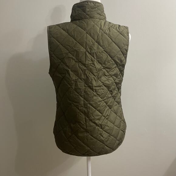 Old Navy Y2K Puffer Vest Jacket Full Zip Sz M Hunter Green Lightweight - Picture 2 of 9